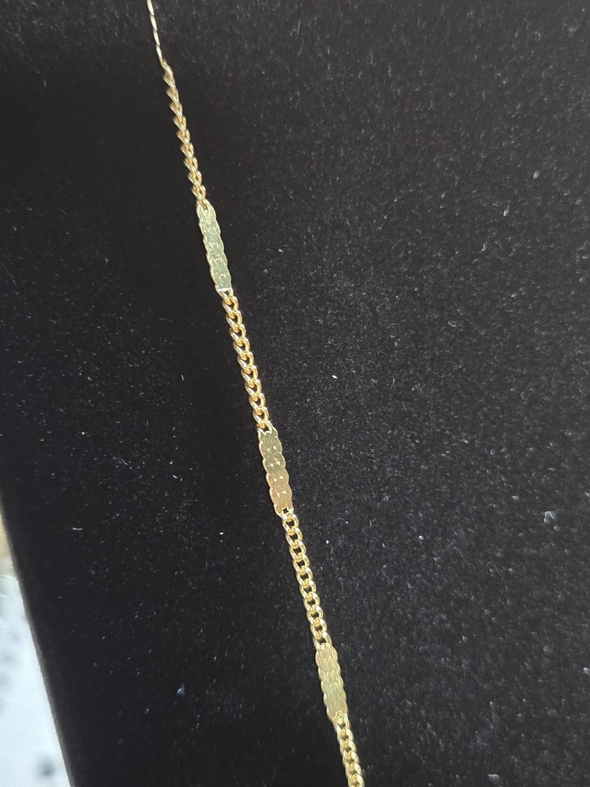Gold Tone Textured Bar Station Chain Necklace 17-20″ Adjustable Great Layering
