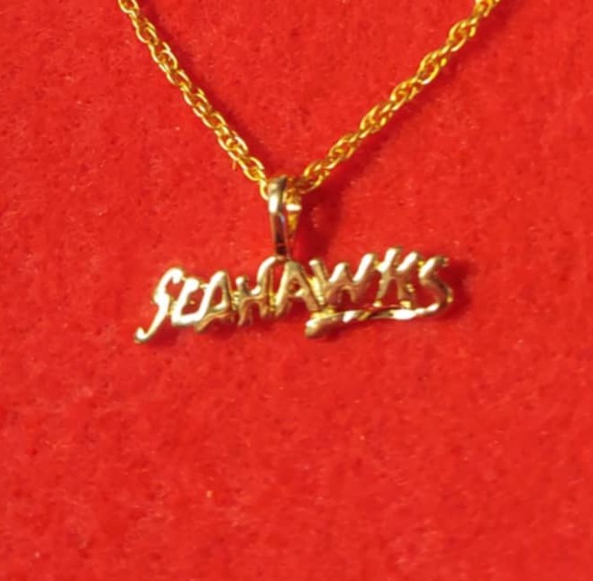 SEATTLE SEAHAWKS SPORTS TEAM 14KT GOLD PLATED CHARM WITH 20″ ROPE CHAIN