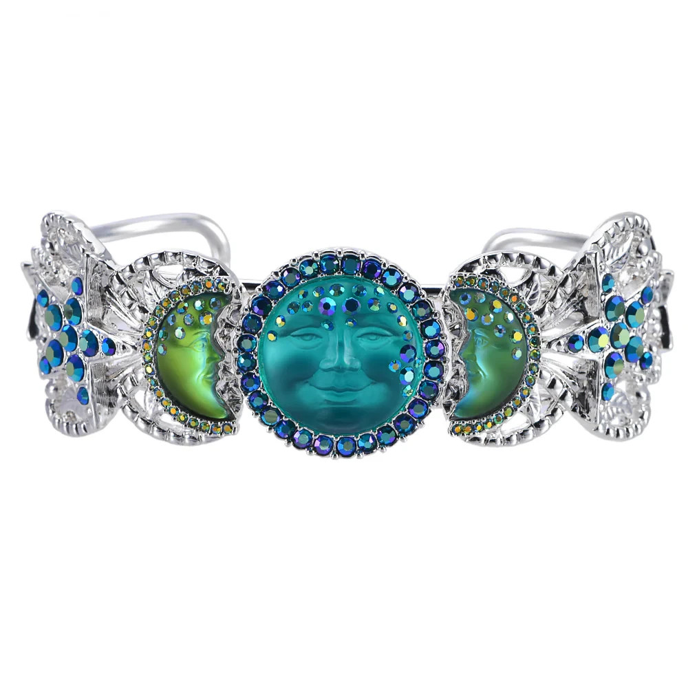KIRKS FOLLY MYSTIC FAIRY SEAVIEW MOON SPELLCASTER CUFF BRACELET ST AZURE GREEN