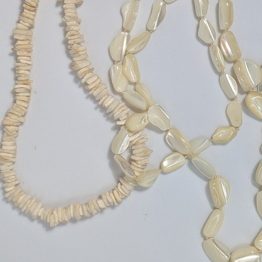 Necklaces Lot Boho Abalone Beach Cowrie Conch Shells Flower Layered Statement 7