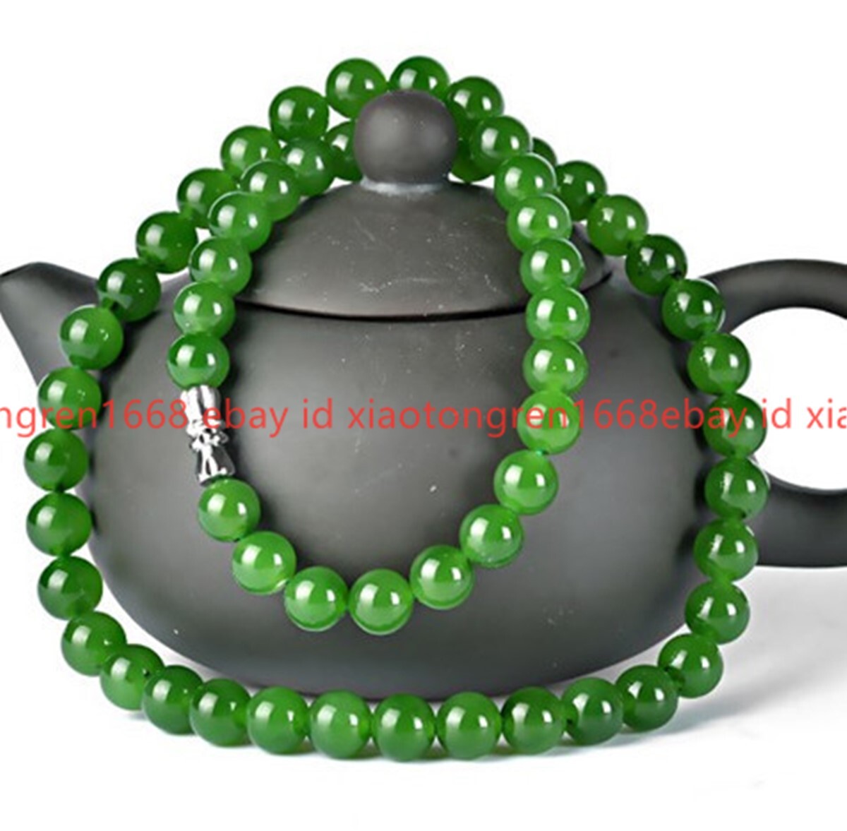 natural New Fashion 6/8/10mm Green Jade Gemstone Round beads Necklace 18-26in