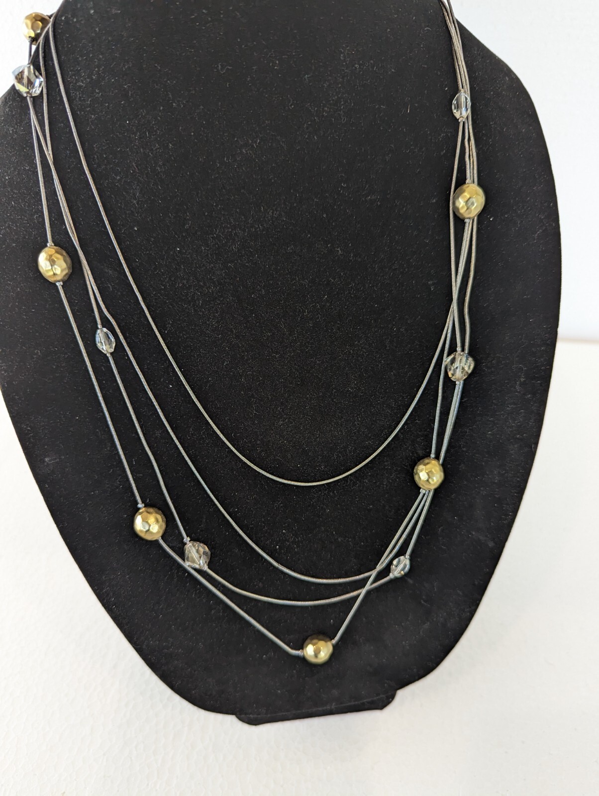 Chicos Necklace Womens 34″ Adjustable Beaded Layered Boho Mature Casual Office