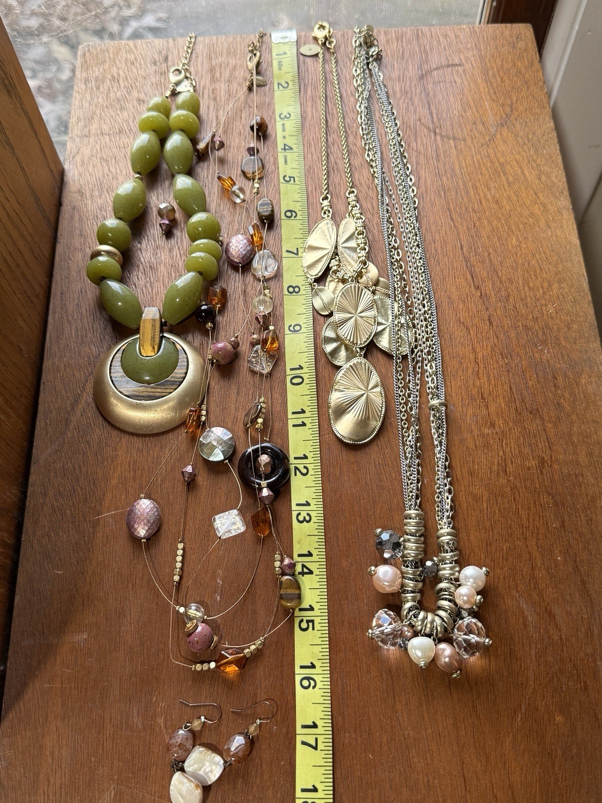 Lot of 4 Chico’s Costume Statement Accessory Necklaces Various Lengths+ Earrings