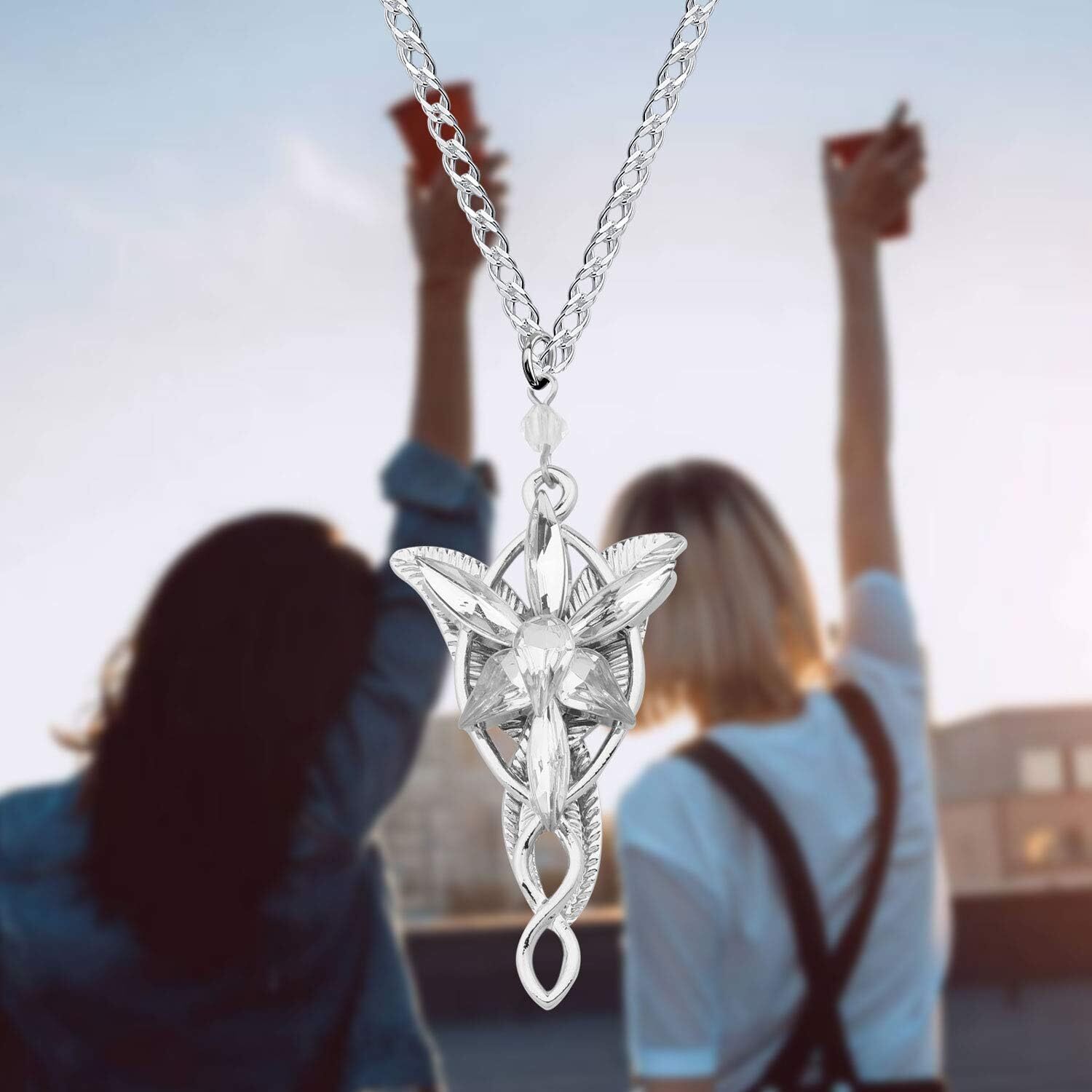 Arwen Evenstar Necklace Elvish Pendant Cosplay Jewelry Gift for Women Girls Men