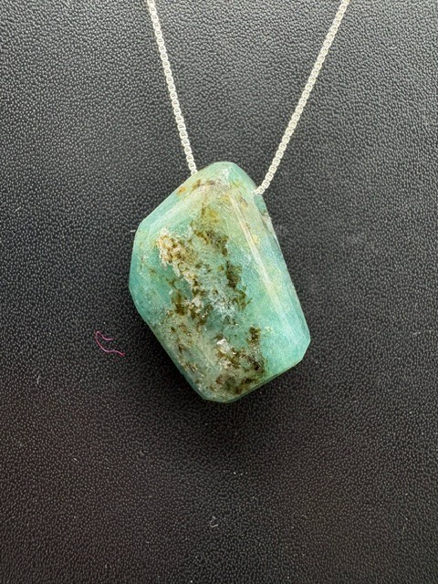 Natural Grandidierite Pendant 38.94 CTS | 25x19MM Drill Through Gemstone
