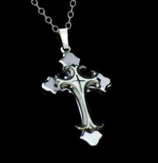 Cross Pendant Necklace Unisex Crucifix Men Women With Chain