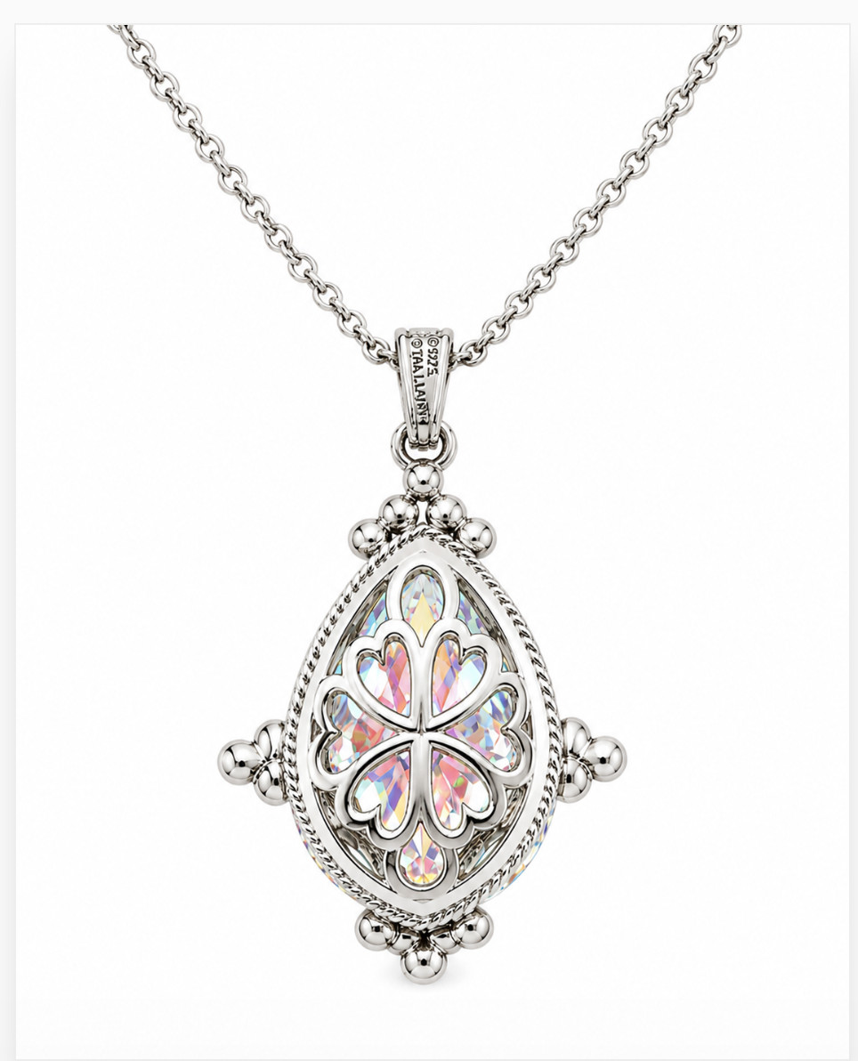 Judith Ripka JRJ865 Fabergé Style Briolette Aurora Borealis CZ Enhancer Necklace