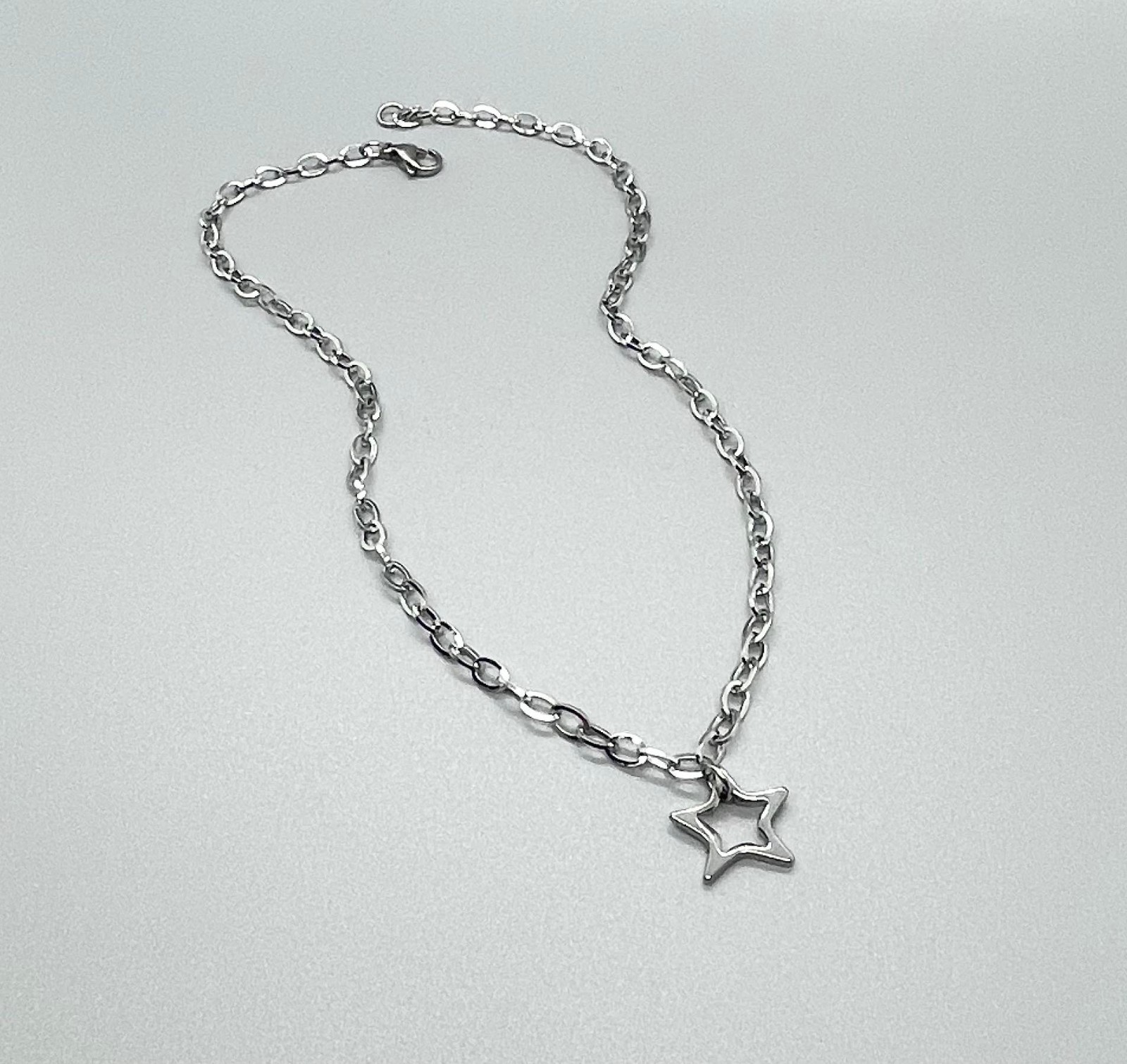 Stainless Steel STAR Charm Necklace No Tarnish Silver Chain New – USA Seller