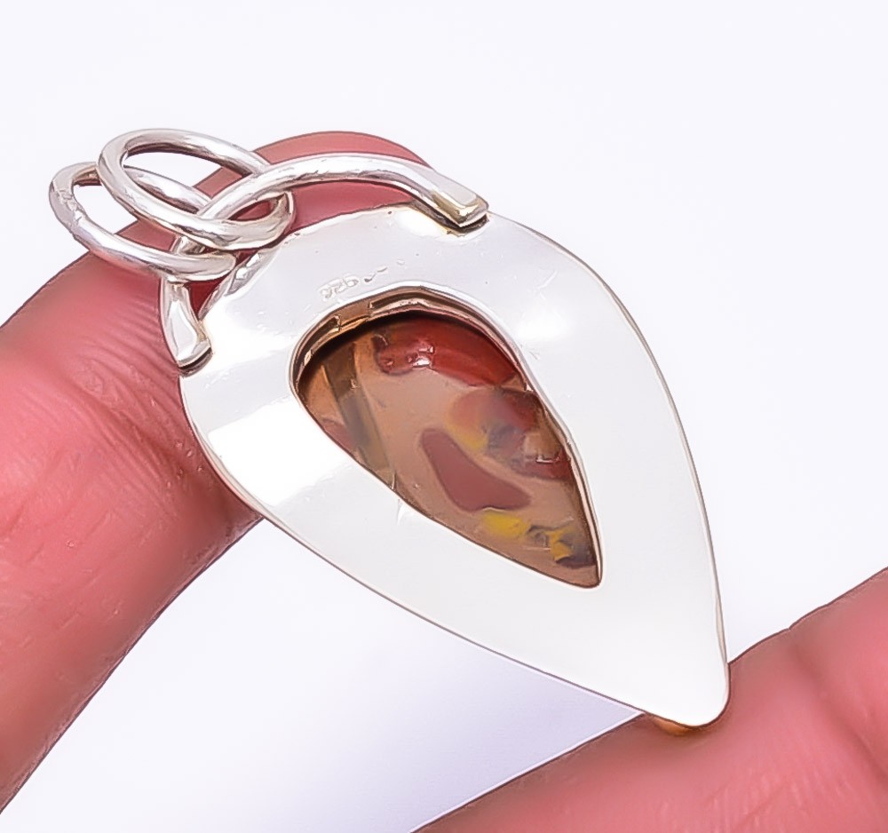 Rhyolite Jasper Gemstone 925 Sterling Silver Fine Art Pendant 2.15″ A399