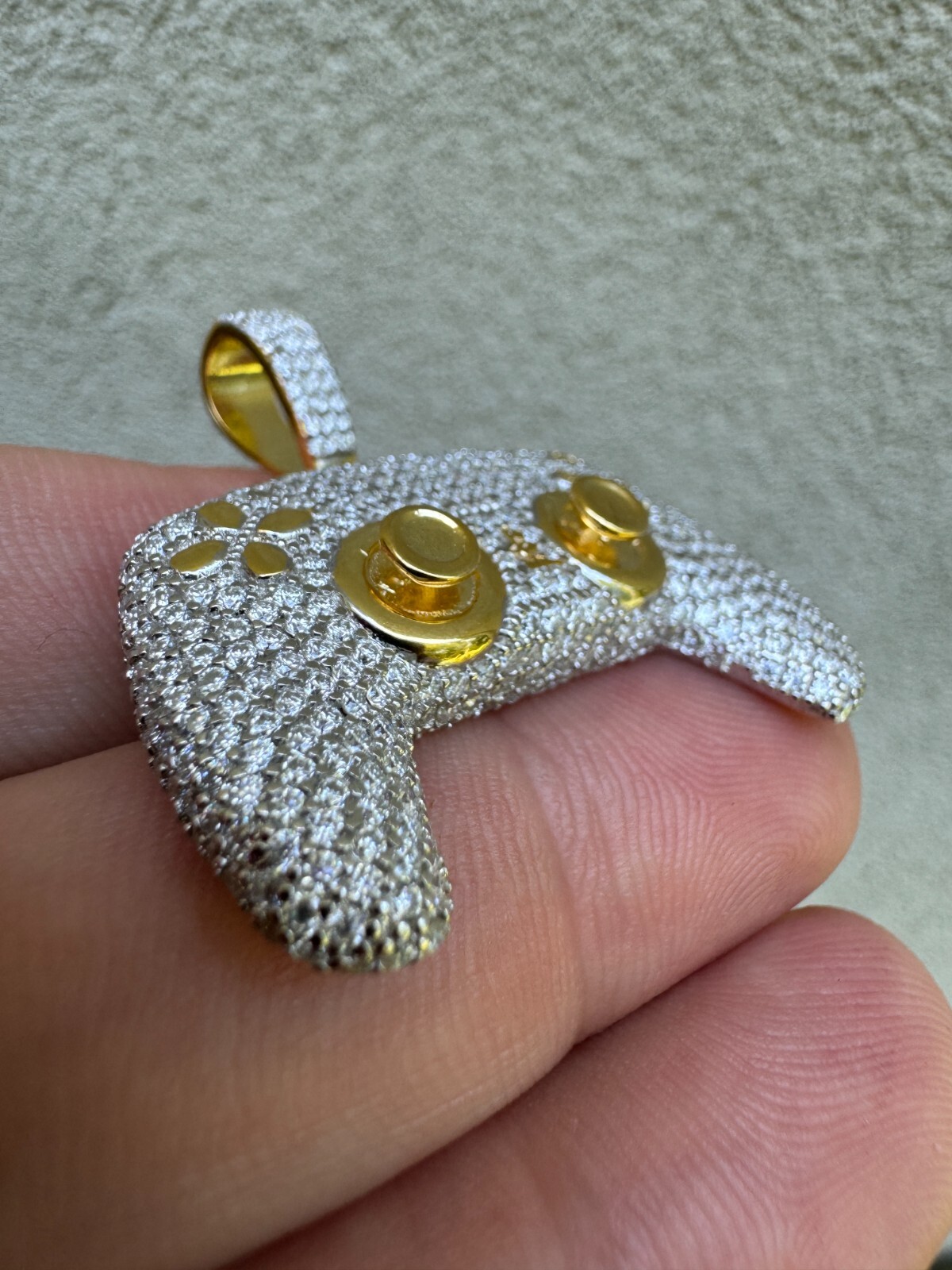 Playstation PS5 Controller Iced Pendant MOISSANITE 925 Silver 14k Gold Necklace