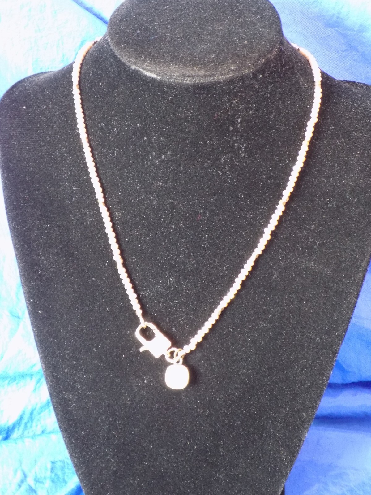 Necklace MADE IN TEXAS 15″ Faux Diamond Pendent w/ Lock Original Tag