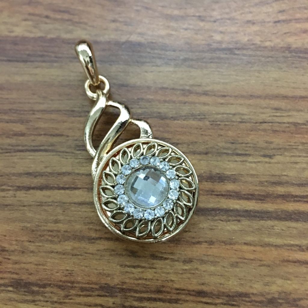 Snap Jewelry Gold Pendant Swirl Designer Fits 18-20mm Ginger Style Charms NEW