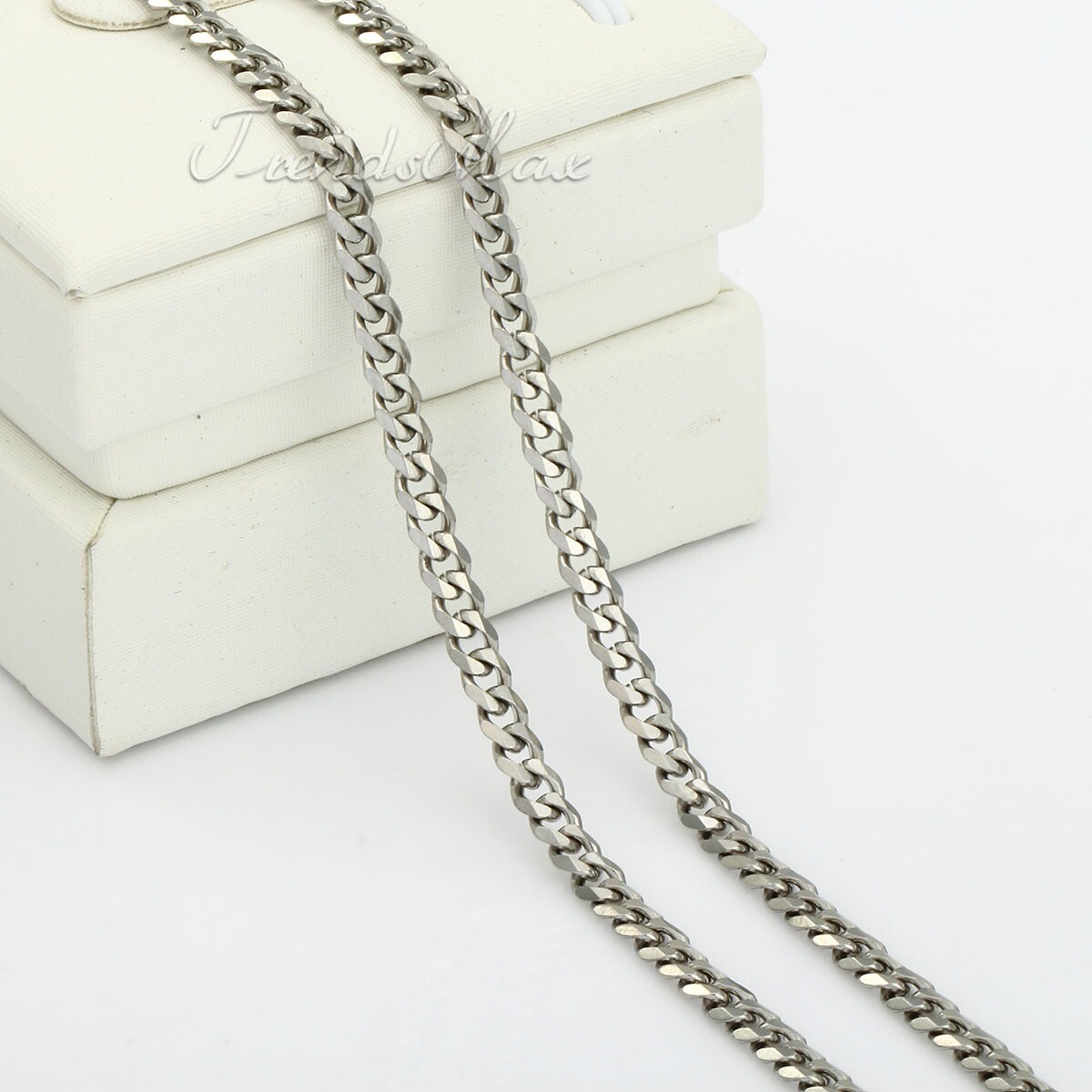 3MM 26inch Mens Chain Curb Link Silver Tone Stainless Steel Necklace Wholesale