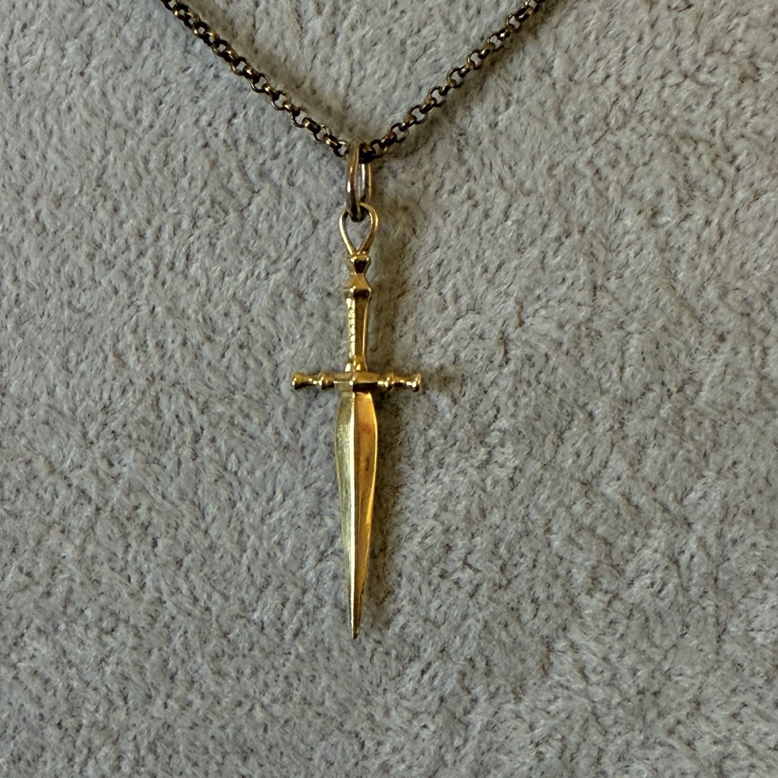 Cival Collective Nightthorn Dagger Necklace Brass Sword Pendant Flawless Cond!