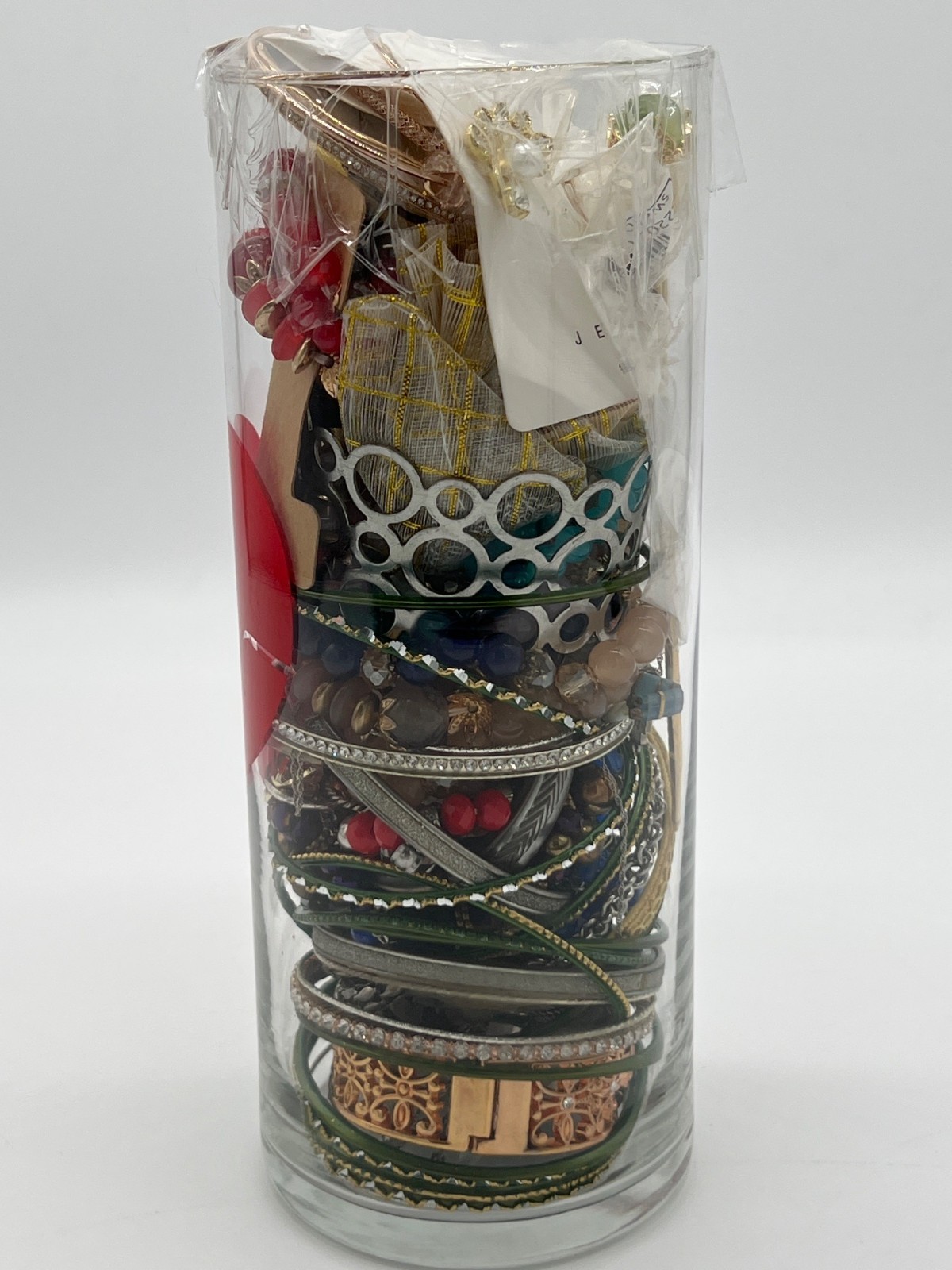 Assorted Jewelry Gift Set In Love-Themed Glass Vase