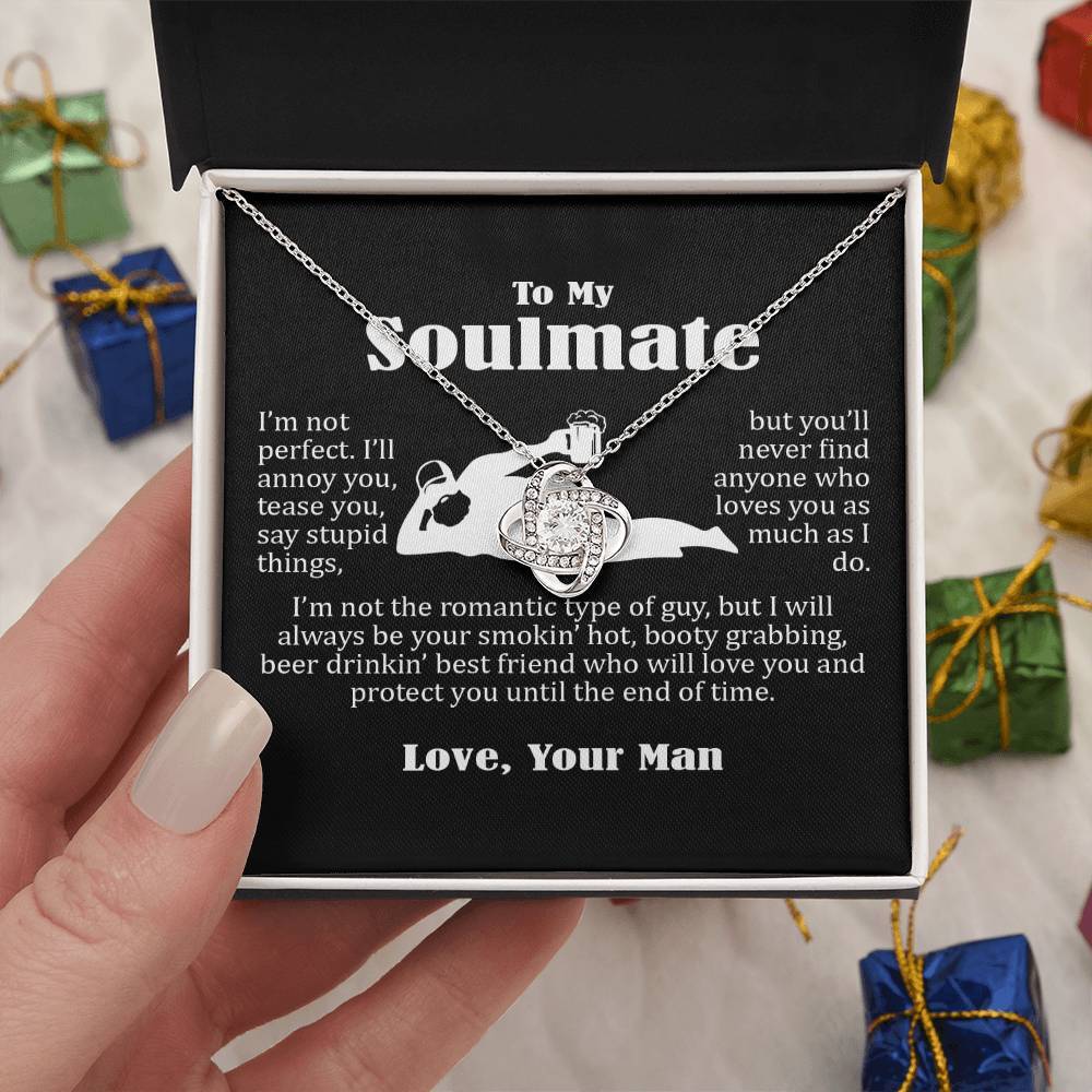 To My Soulmate Necklace For Women, Funny Gifts For Girlfriend Wife from Husband