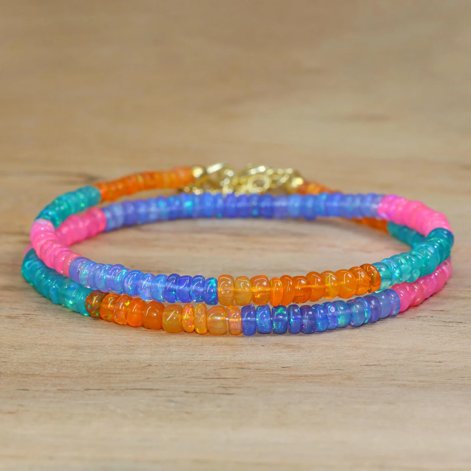 Multi Opal Gemstone Beaded Necklace, Ethiopian Fire Opal Beads Handmade Necklace