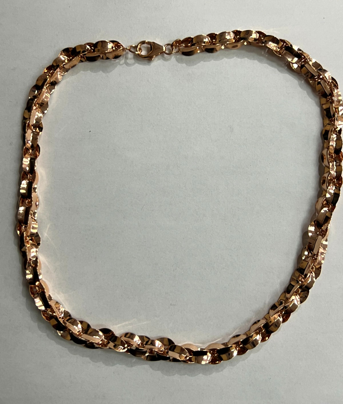 MILOR ITALY ROSE GOLD TONED BRONZE TURKISH LINK 8MM CHAIN NECKLACE 20″