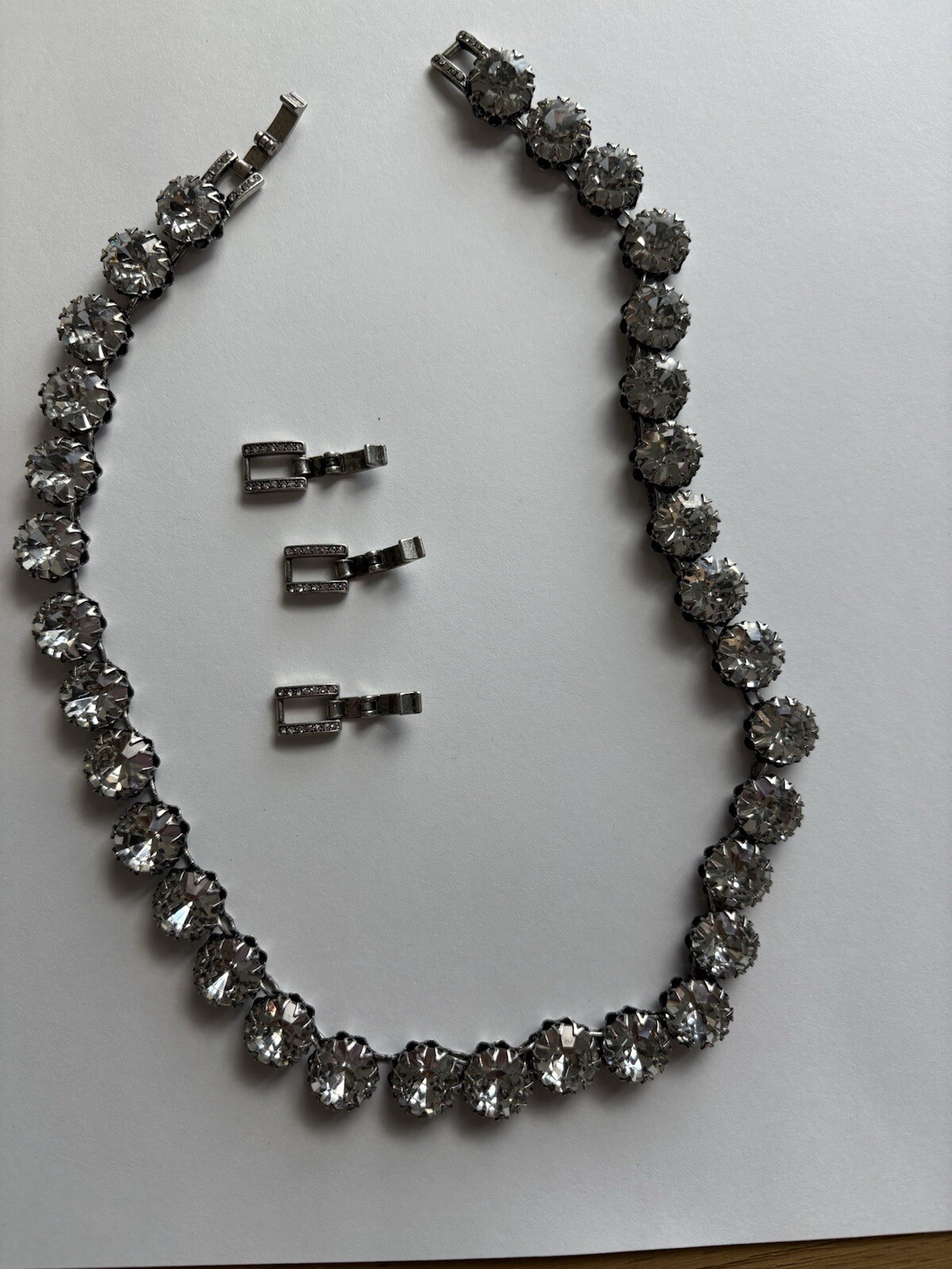 Rare Stella & Dot Necklace 12 mm Crystal Rhinestone Regency Statement 18-19”