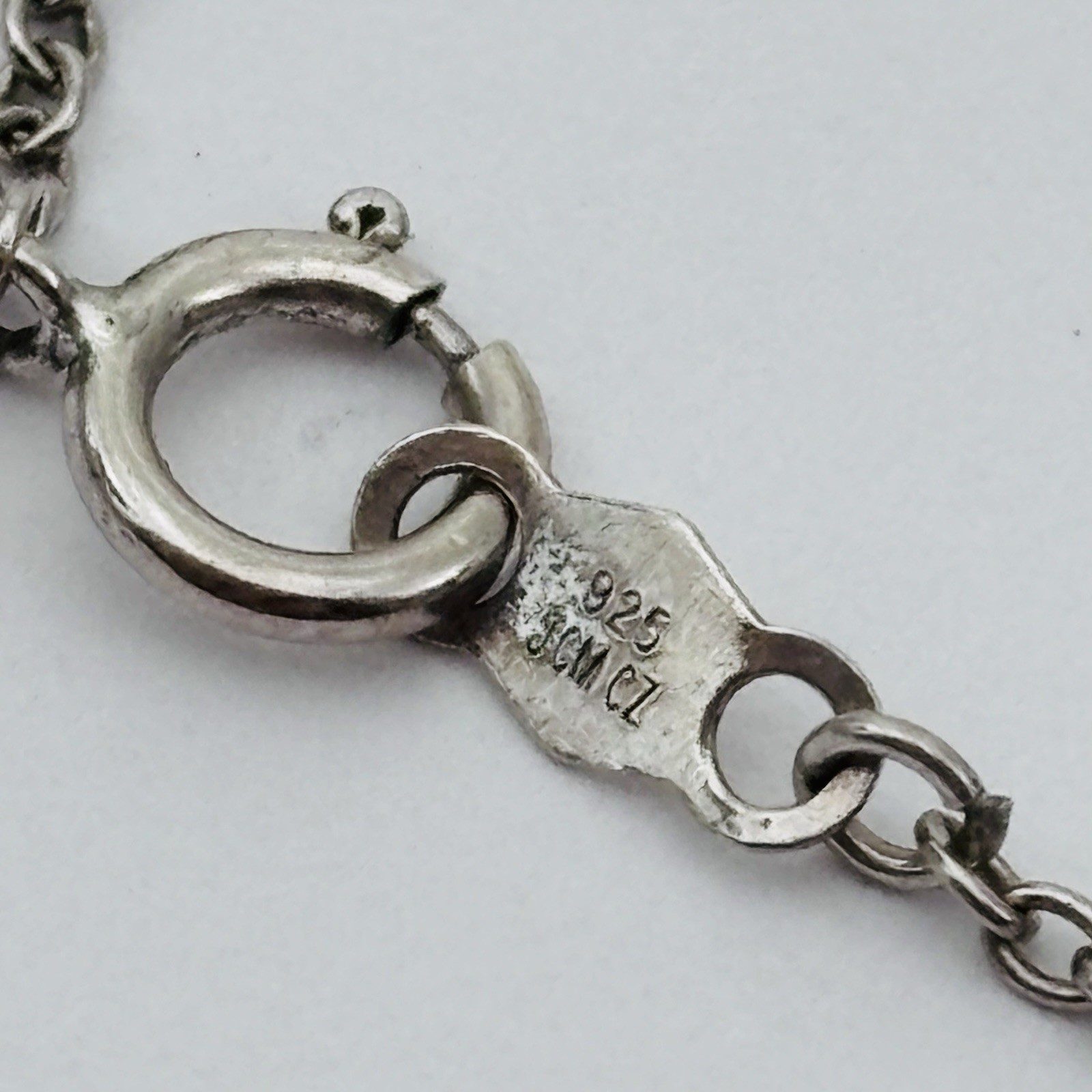 Jacmel Mauritius Sterling Silver 925 JCM CZ Station Bracelet 7.5 in