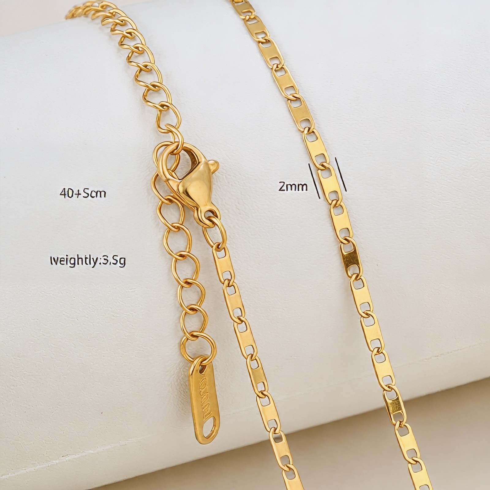 18K Gold Plated Stainless Steel Chain Necklace Cuban Rope Snake Cable Unisex