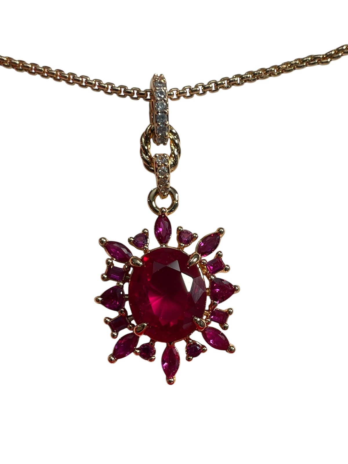 Bomb Party July 2026 NK50282 “The Fiona Necklace” Rose Gold/Ruby NIB