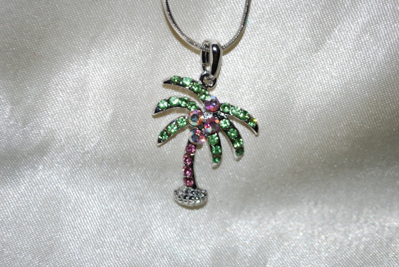 Crystal Palm Tree Pendant Martini Island Tropics Vacation Trip Margarita PT10