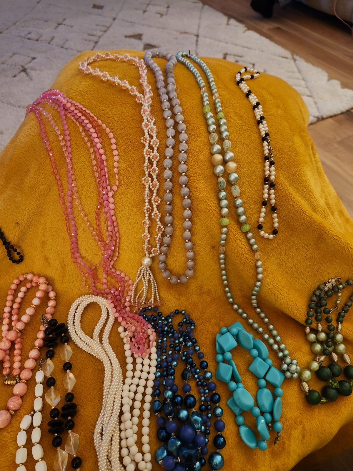 Beaded Necklaces ~ Various Lengths, Colors, And Types ~ Lot Of 19