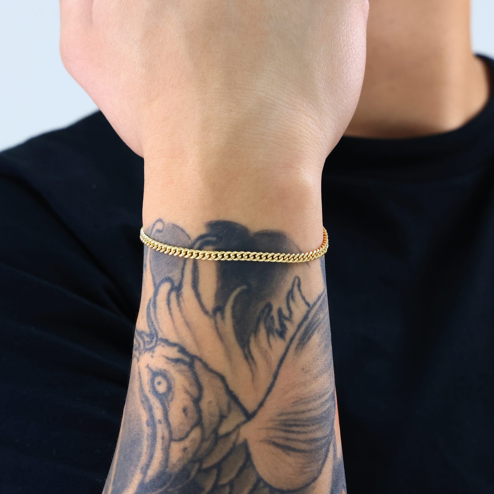 10K Yellow Gold 3mm Miami Cuban Link Chain Bracelet Men Women 7″ 7.5″ 8″ 8.5″ 9″