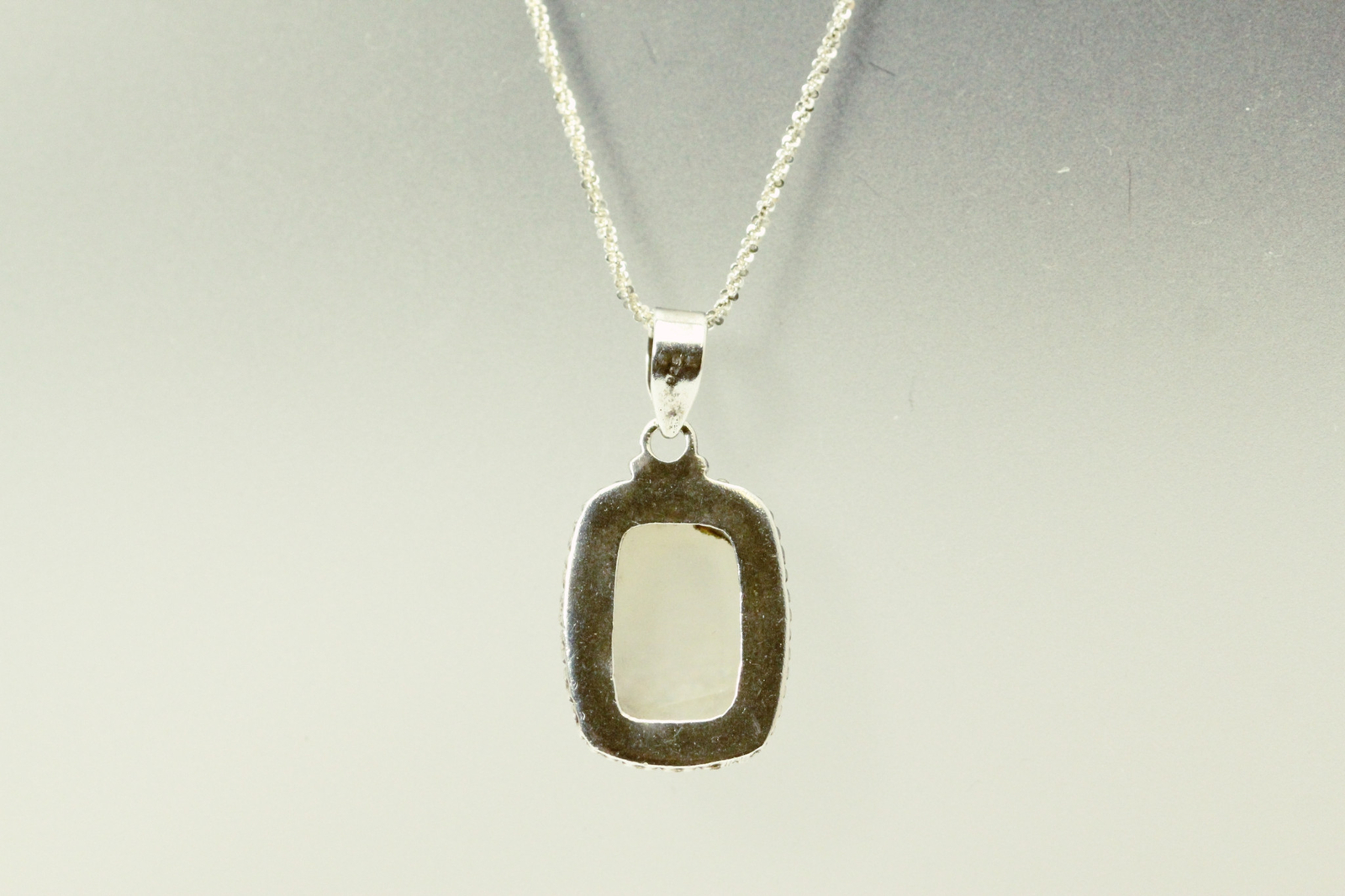 925 Sterling Silver Margarita Chain w Faux Druzy Pendant 7.6 grams 24″ (NEC5650)
