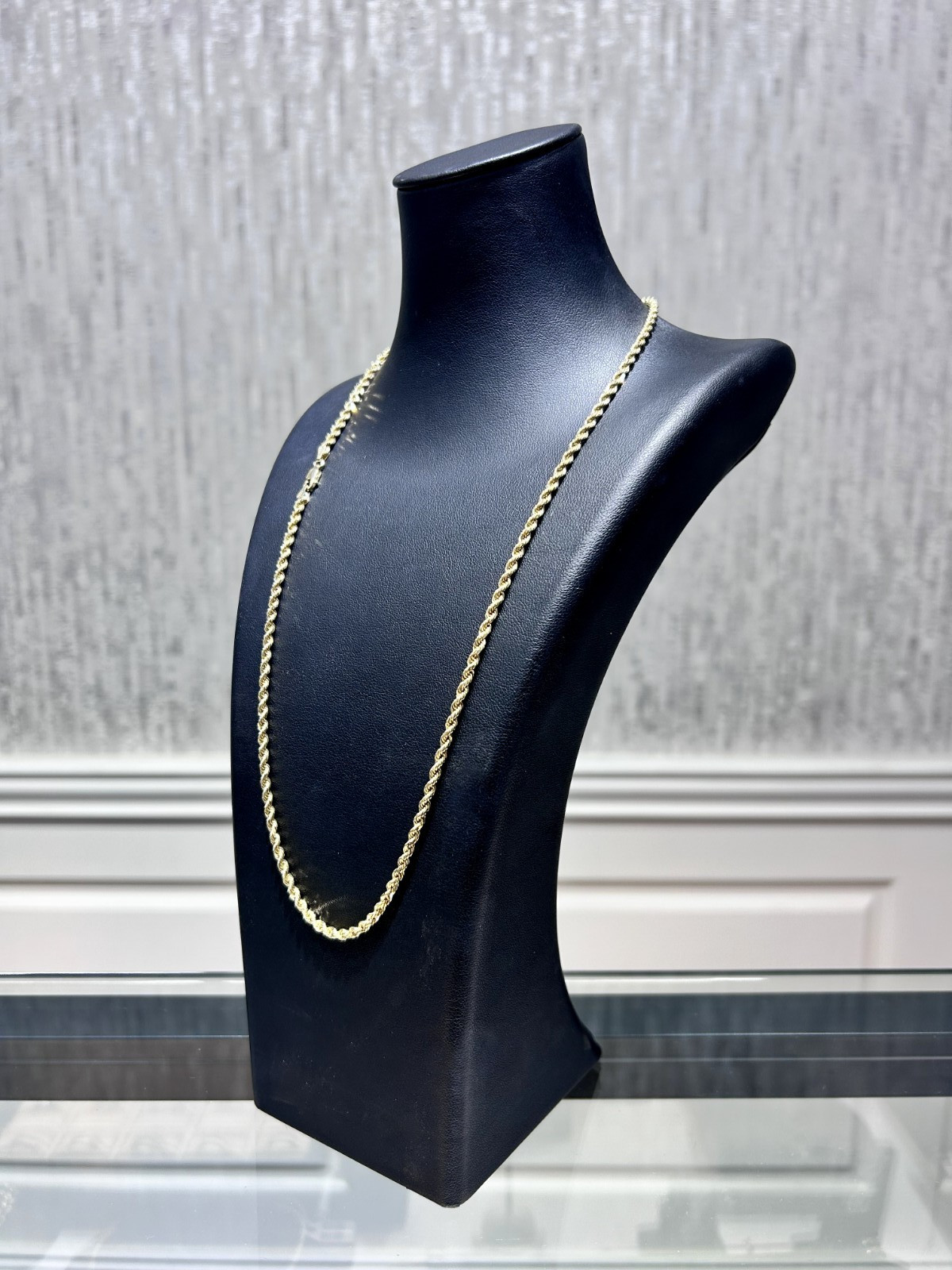 Solid 10K Yellow Gold 2.5mm Diamond Cut Rope Chain Necklace 22″ 15.5g Heavy