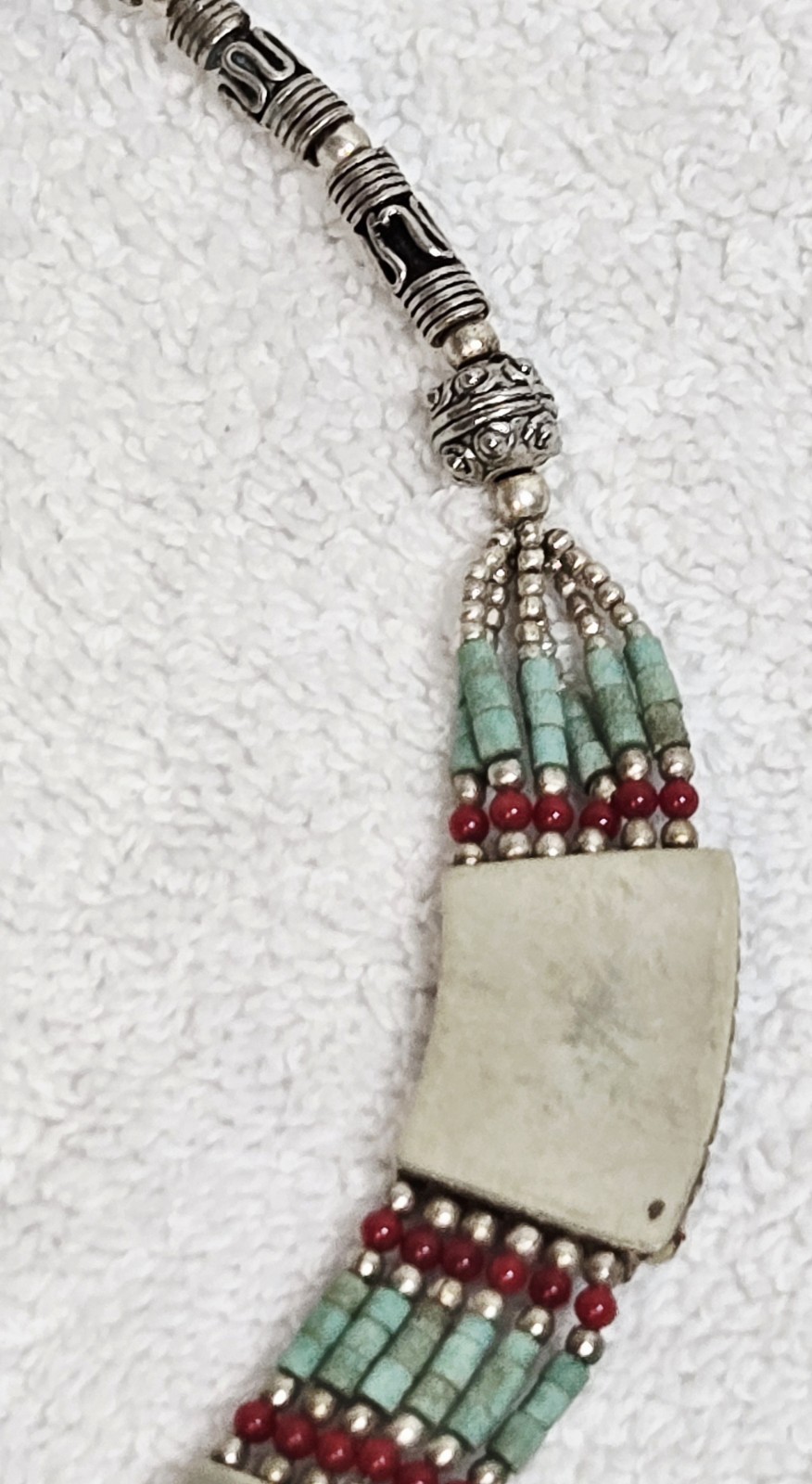 Vintage Nepal Tibetan Necklace Turquoise Tibetan Ethnic Coral Statement Piece