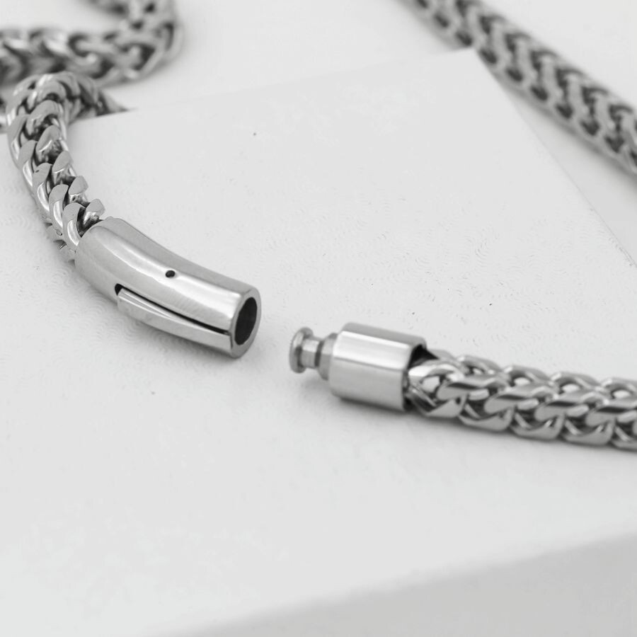Men’s 20″ Franco Chain Necklace 6mm Stainless Steel Smooth High Polish,Box