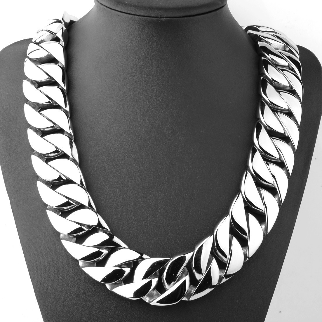 Super Heavy 32mm Stainless Steel Curb Chain Necklace or Bracelet for Cool Men