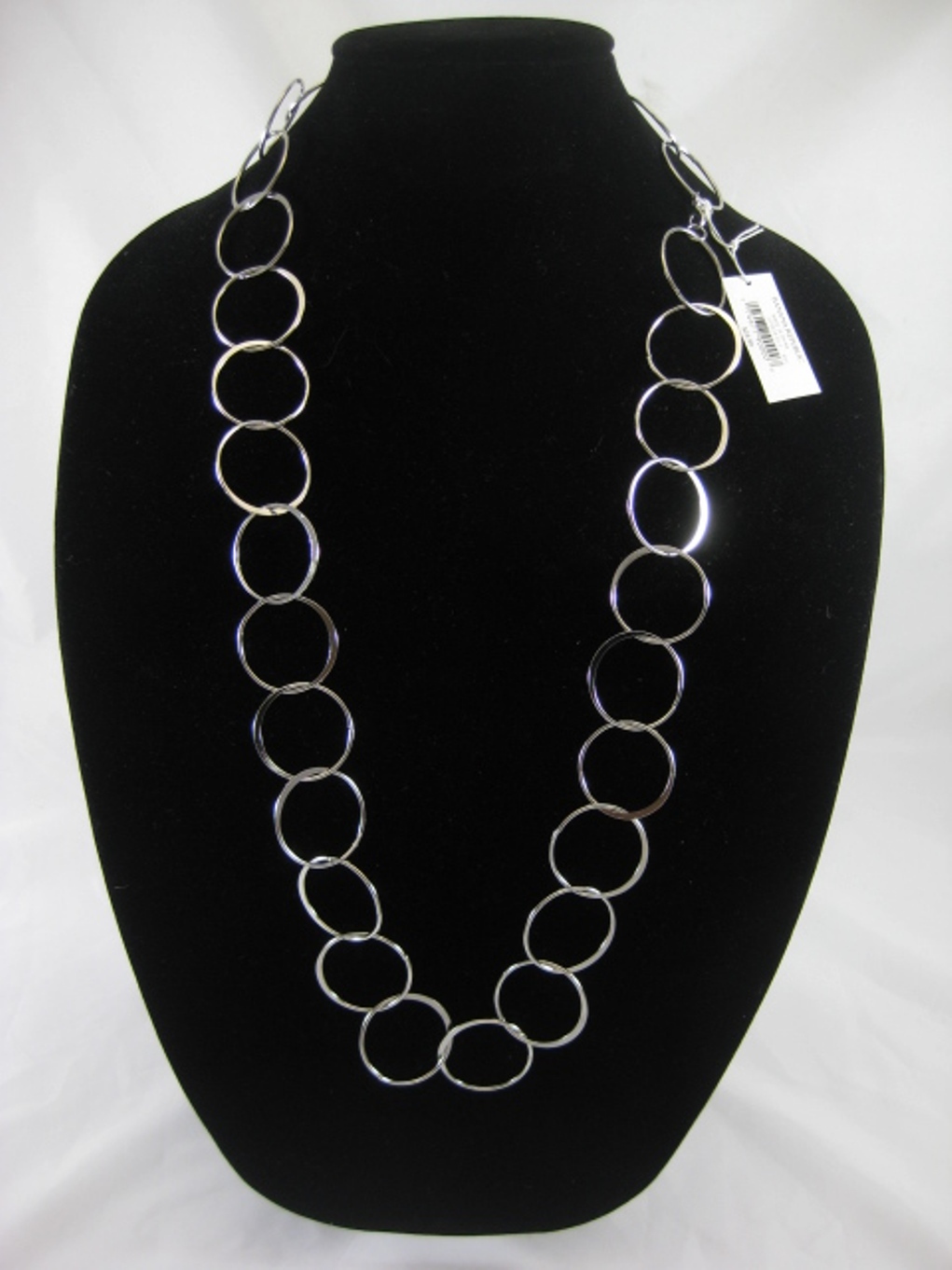 Fabulous Brand New 33″ Long Silver Hoop Necklace from Banana Republic #N2488