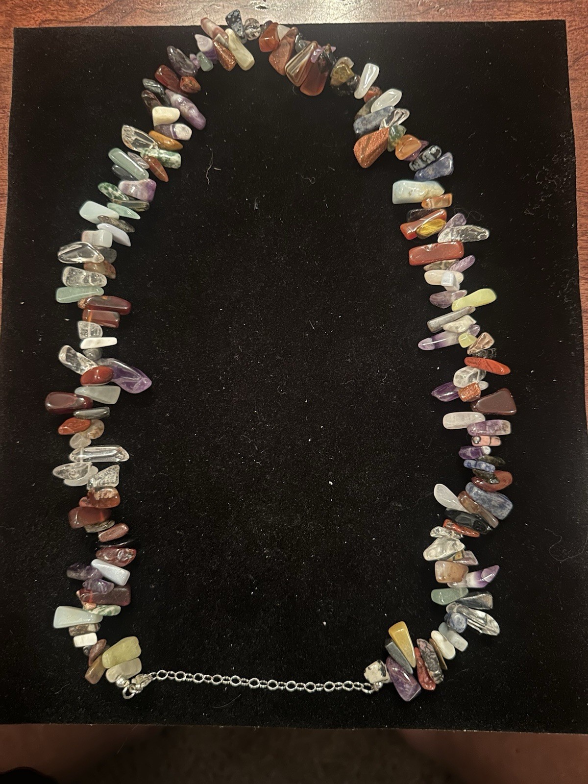 Multicolor Assorted Gemstone Chip Beaded Necklace Bohemian Adjustable Lobster