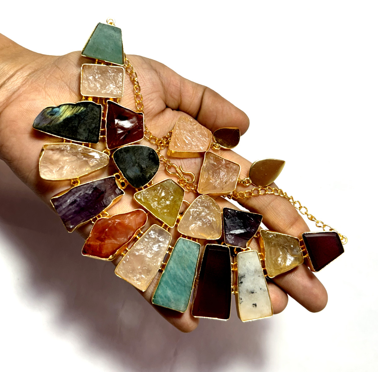 Necklace With Stud Multi Necklace Natural Gemstone Jewelry Gift For Her
