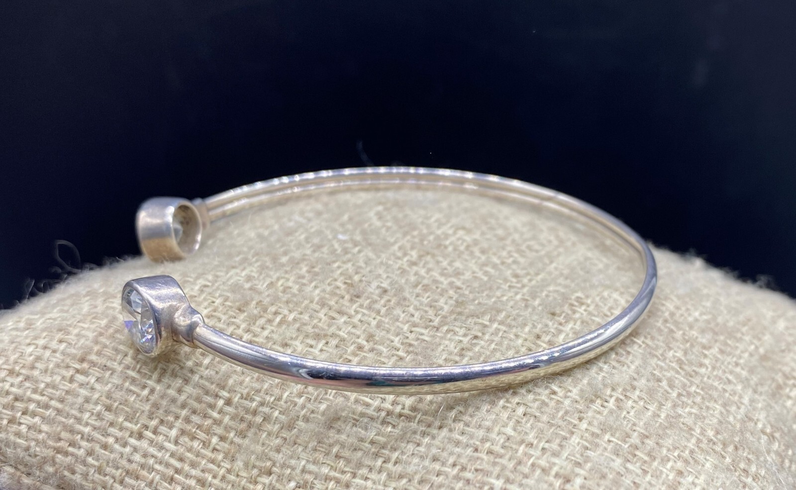 SILPADA-Sterling Silver ‘Punctuation’ Flexible CZ Cuff Bracelet B2400