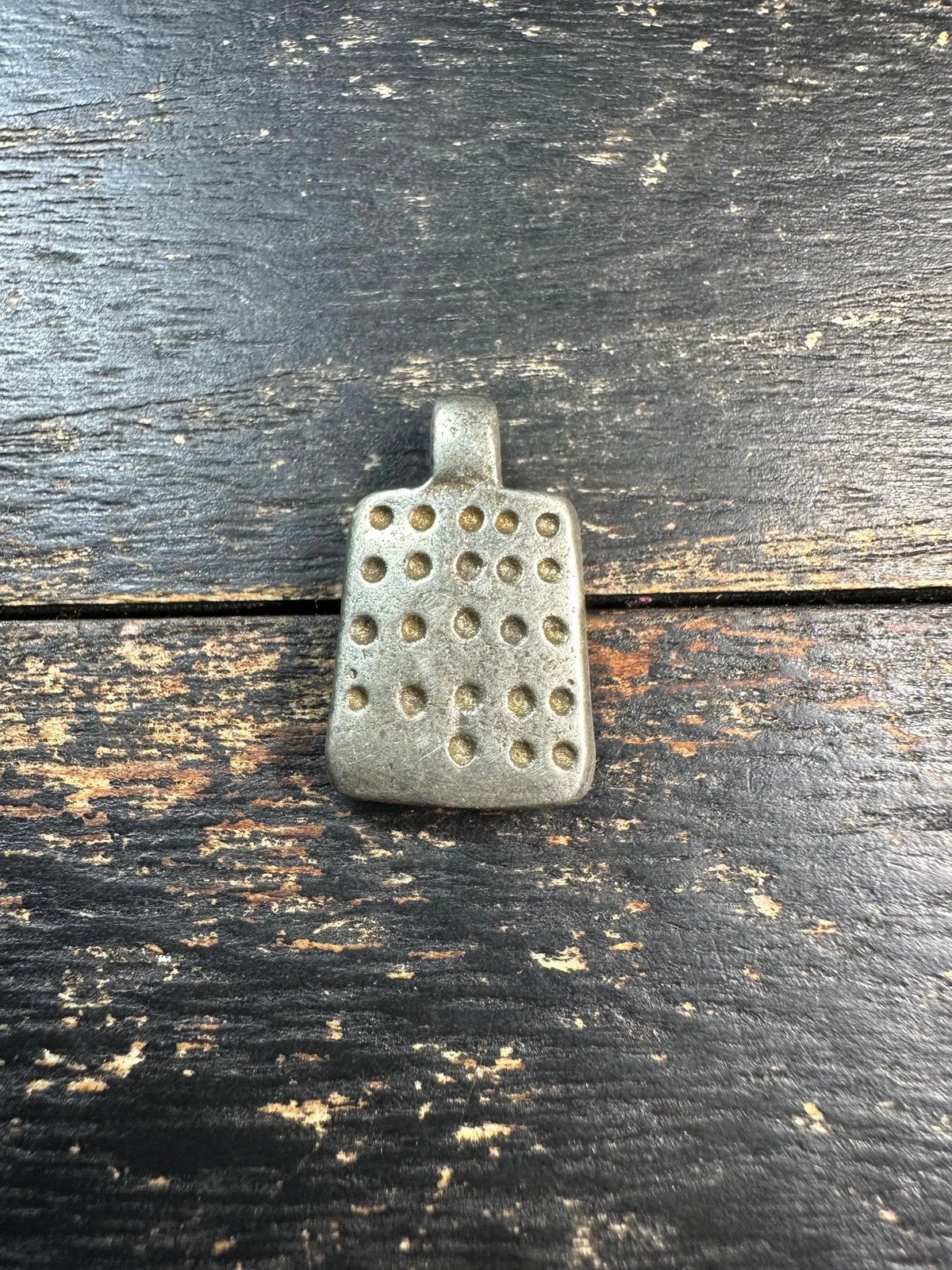 Antique Tibetan Vajrapani Amulet Pendant White Copper Buddhist Talisman Nepal S