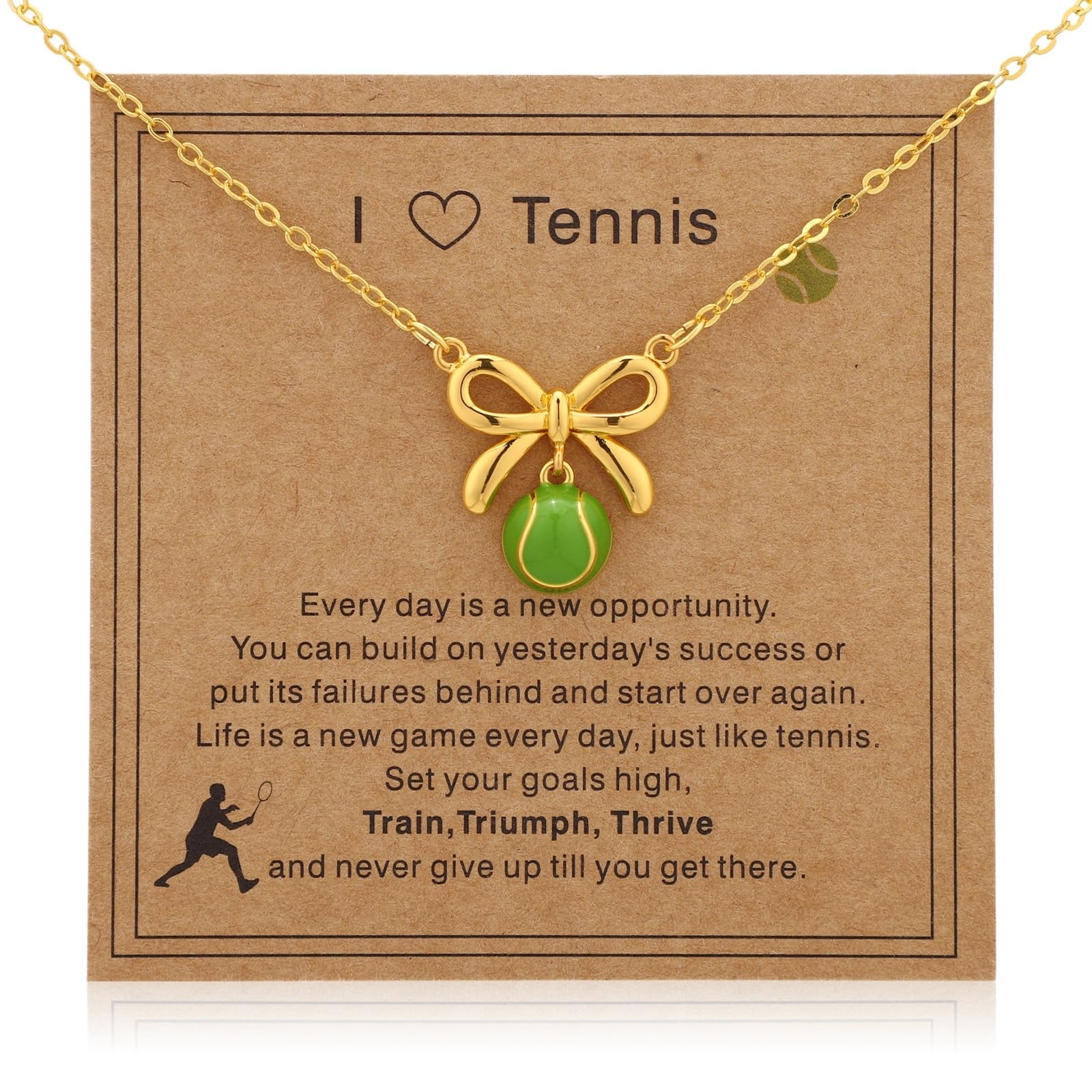 Mikovivi Tennis Necklaces, 40+5cm/16+2in Adjustable Bow Medium, gold-tone