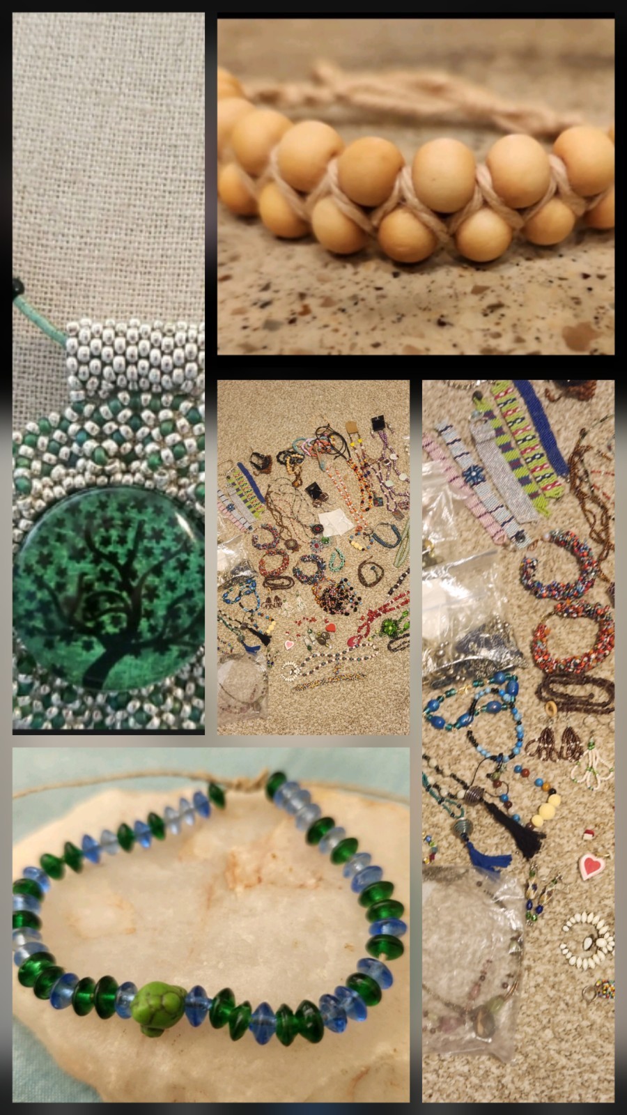 Bracelet Earring Necklace Closeout 5# Lot Beaded Chain Artisan/Store Stone Glass