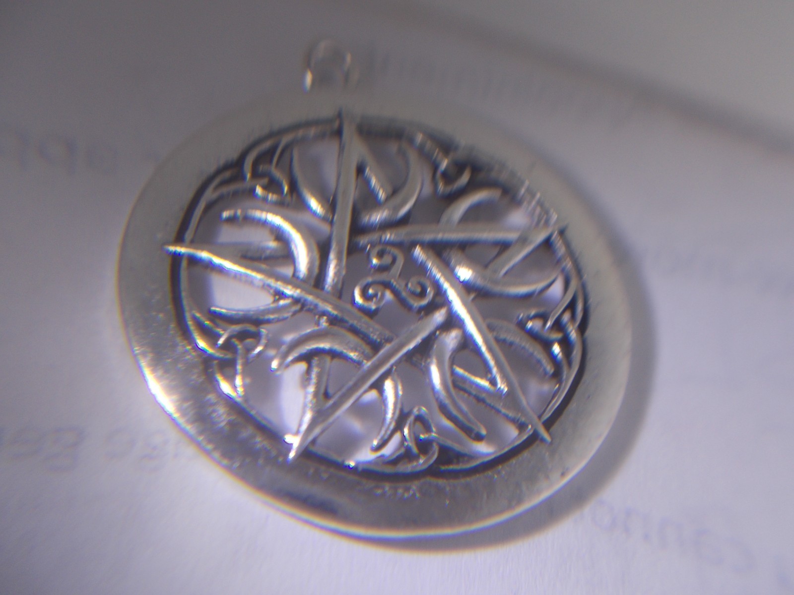 Silver 5-point Star &Half Moons Pendant & Necklace