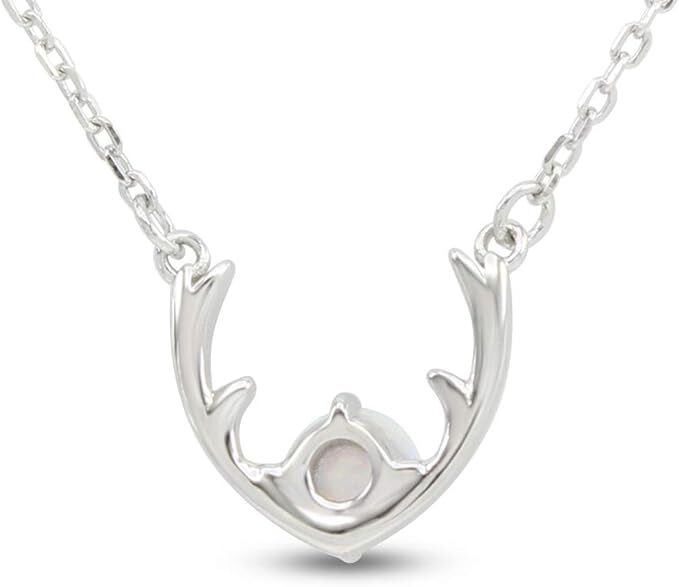Thin Bar/Solitaire /Deer Antler/Triangle Opal Dainty Pendant Necklace Sterling