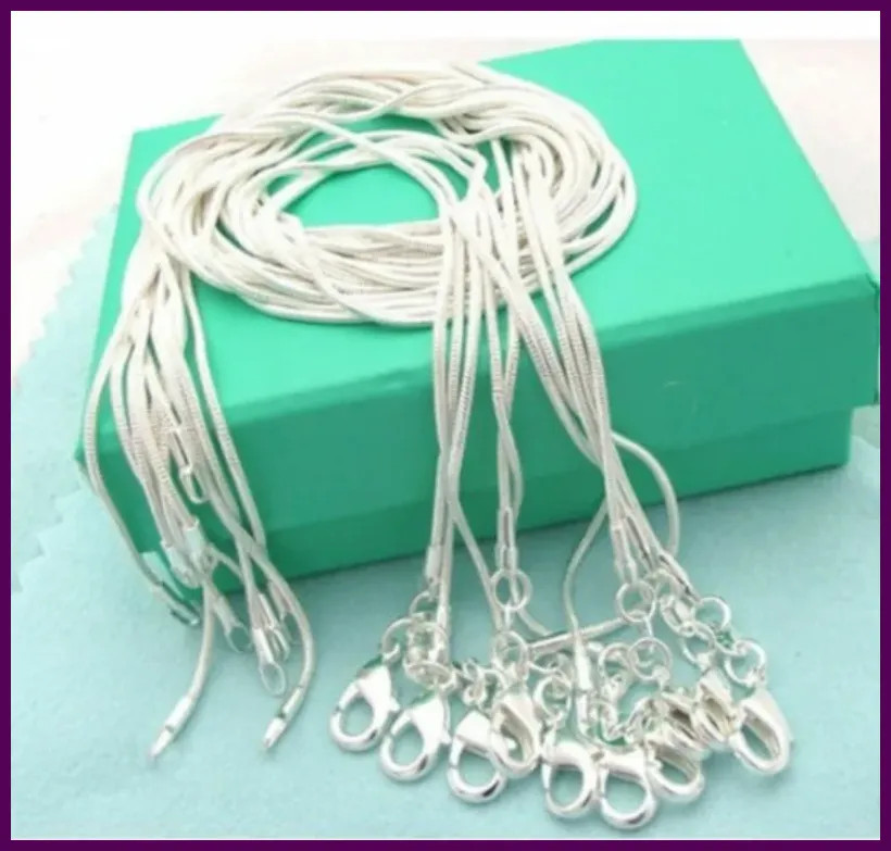 10PCS LOT Wholesale 925 Sterling Silver 16/18/20/22/24/26/28/30 Inch 1mm