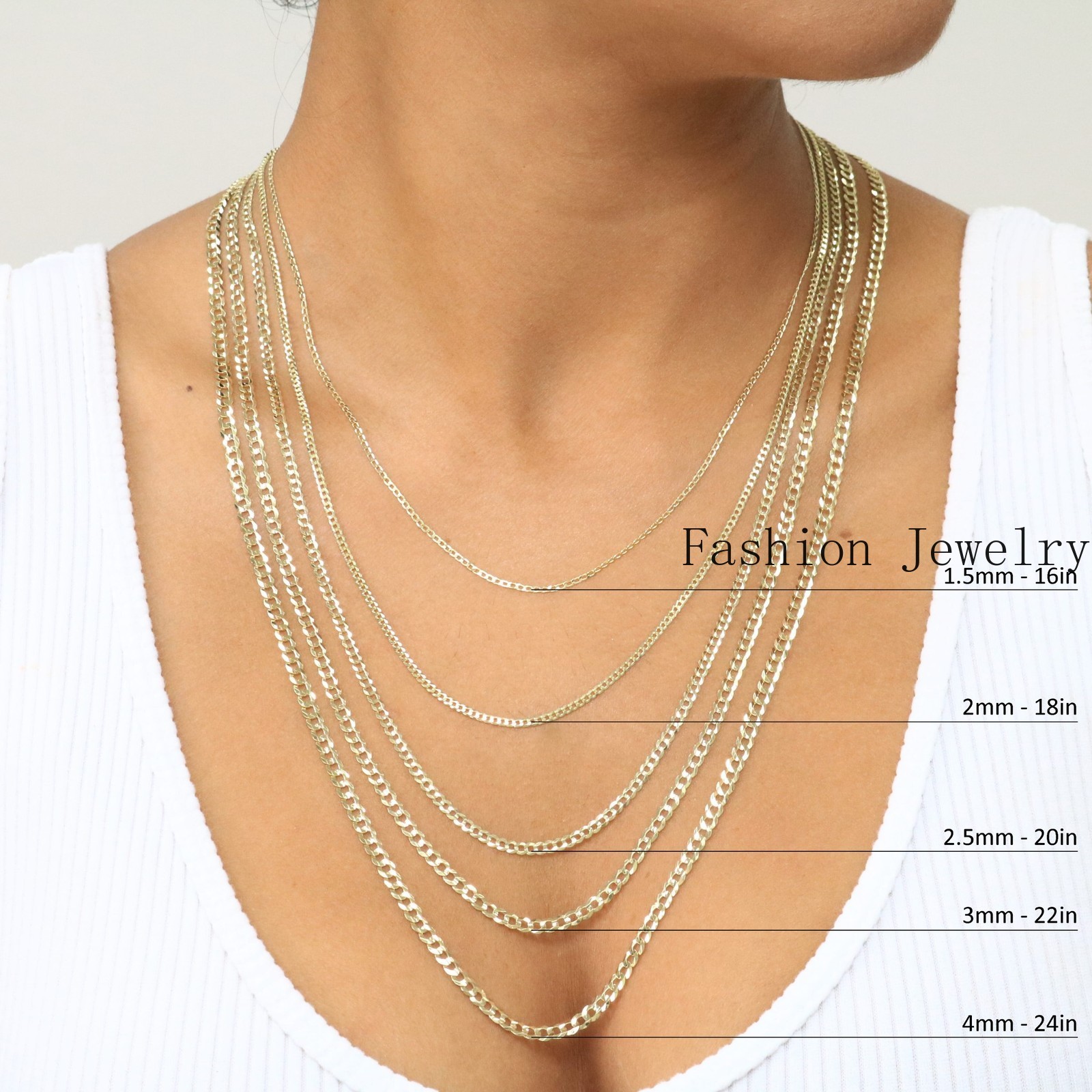 10K Yellow Gold Solid 2mm-12.5mm Cuban Curb Chain Link Pendant Necklace 16″- 30″