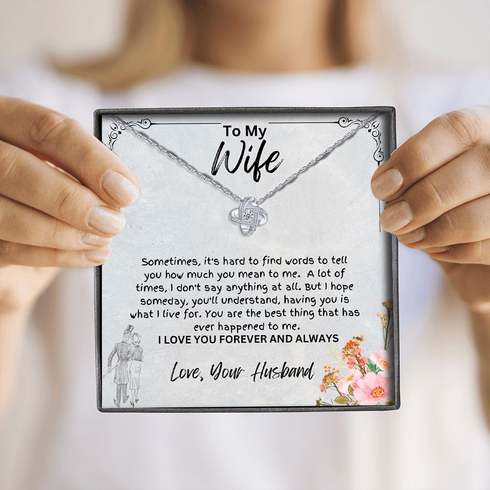 Valentines Day Gifts For Women To My Wife, Girl Necklace, Romantic Love Knot Box