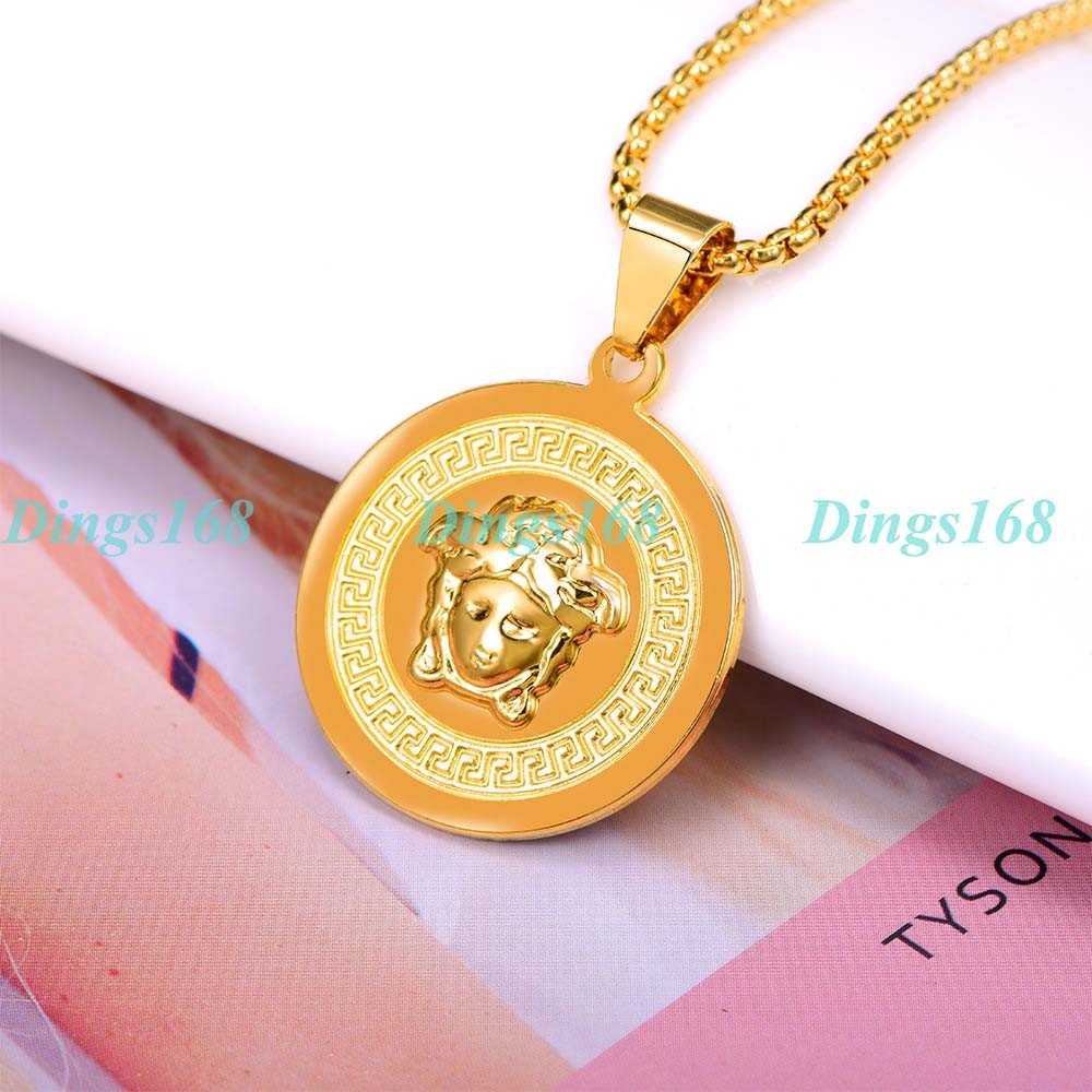 18K Gold Filled Medal Medallion Pendant+16/18/20/22/24/26″/28″-38″ Necklace H192
