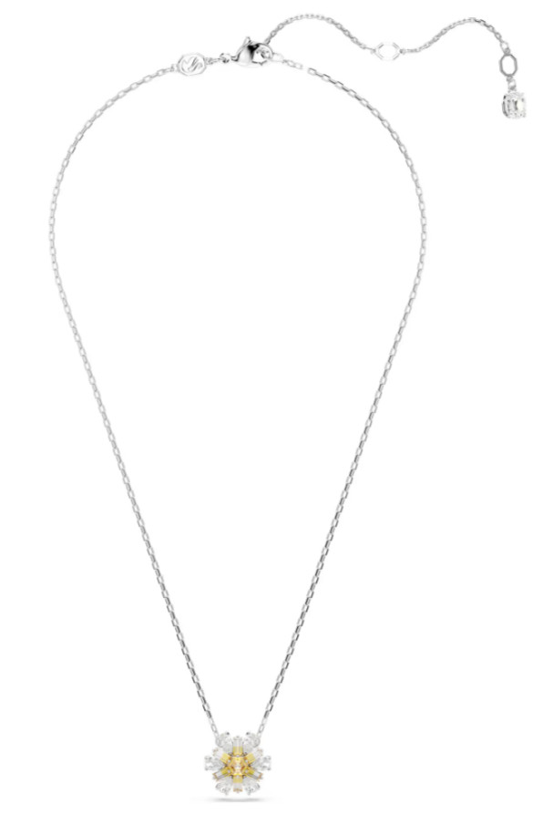 Swarovski Idyllia pendant Flower, Yellow, Rhodium plated 5679939