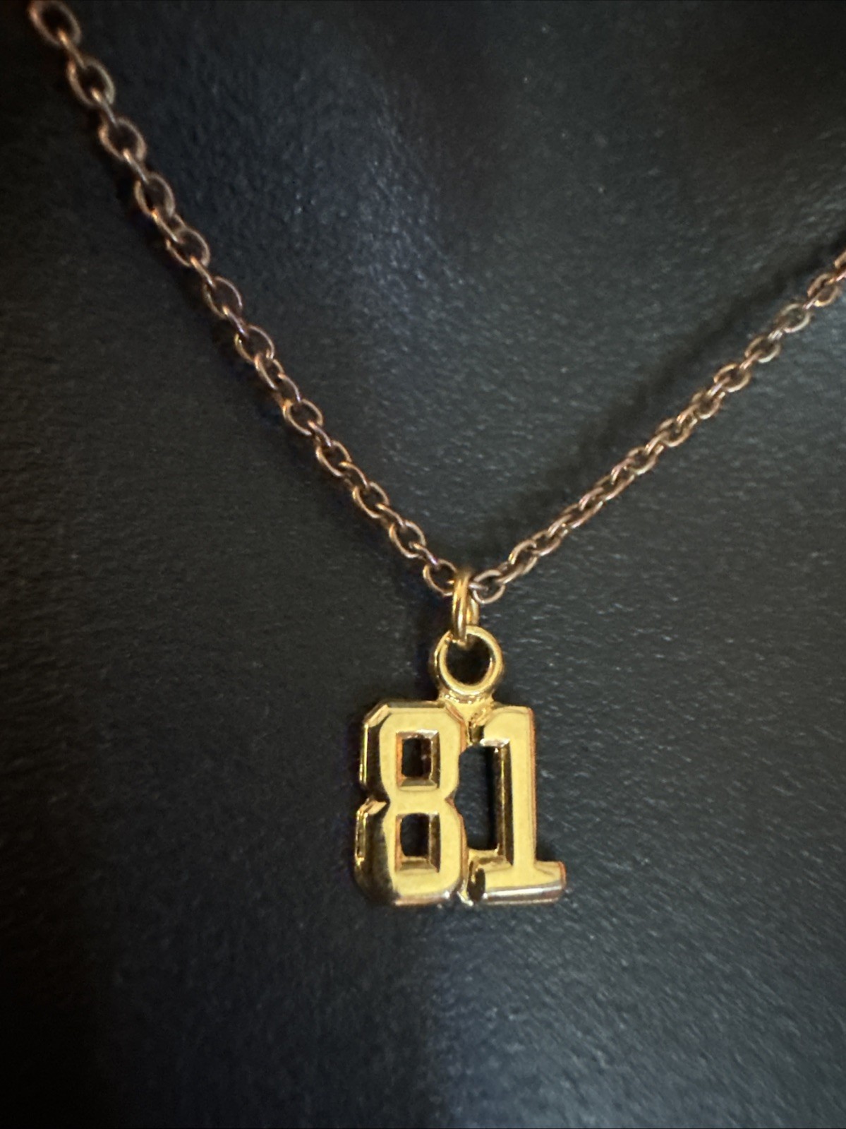 Number Necklace 81 Personalized Gold Initial Chain With Pendant