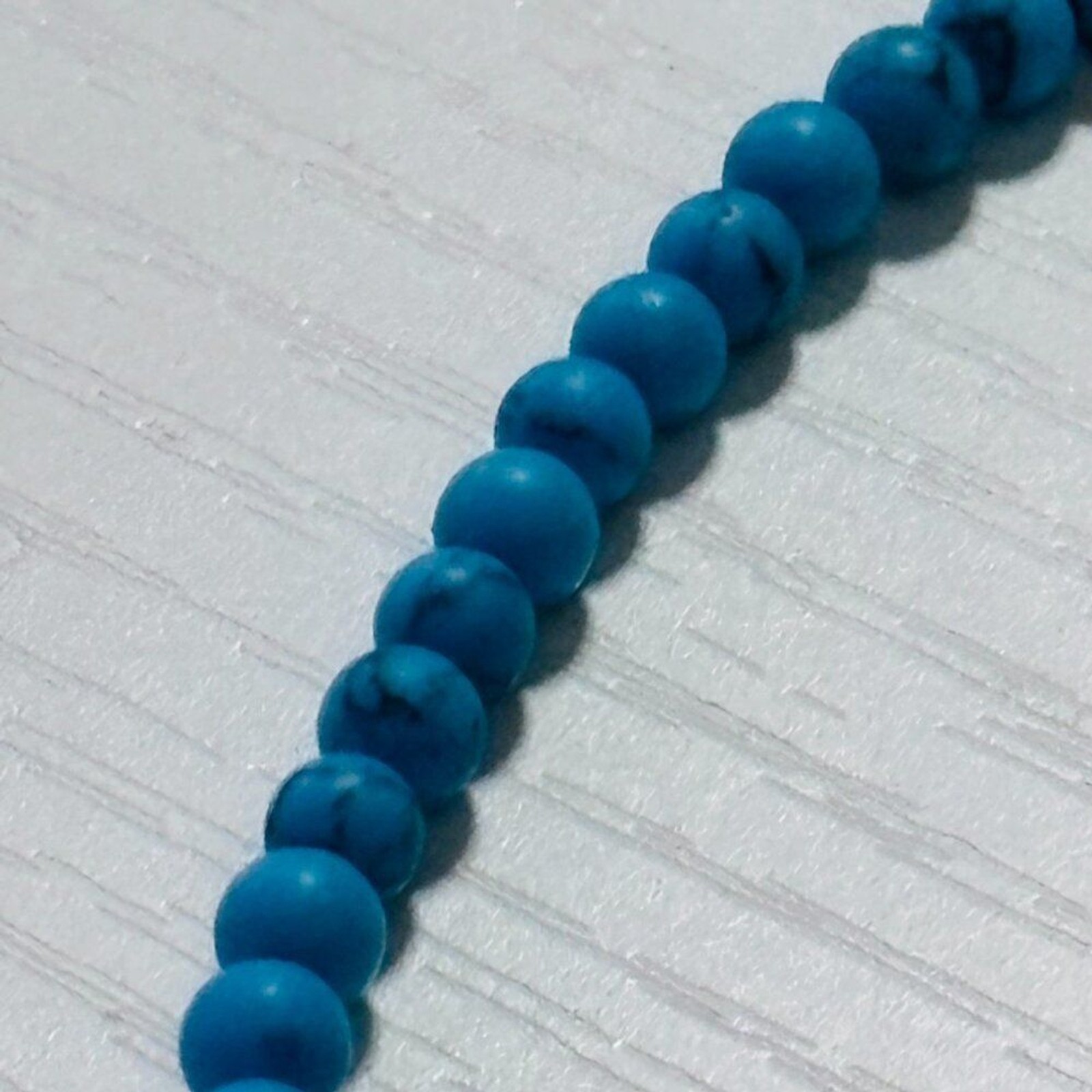 Turquoise Bead Choker Necklace Minimalist 16” Toggle Clasp